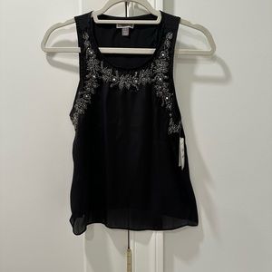 NWT black sequin flowy tank